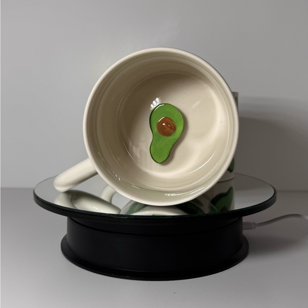 Coffee Mugs (2) Room Essentials Large Stoneware Mug Avocados Accents New In Box - Picture 3 of 4